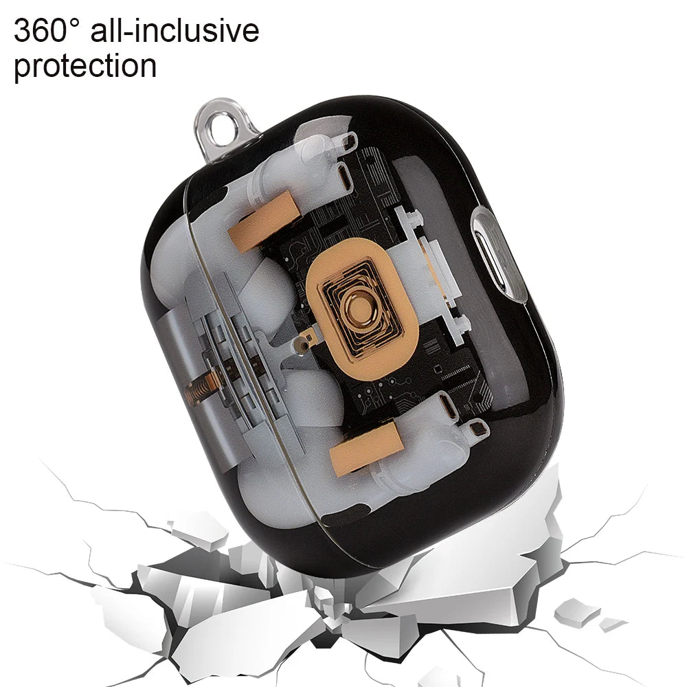 Mechanical Armor Case for AirPods Pro 2/3/1 – Camera-Inspired Protective Cover