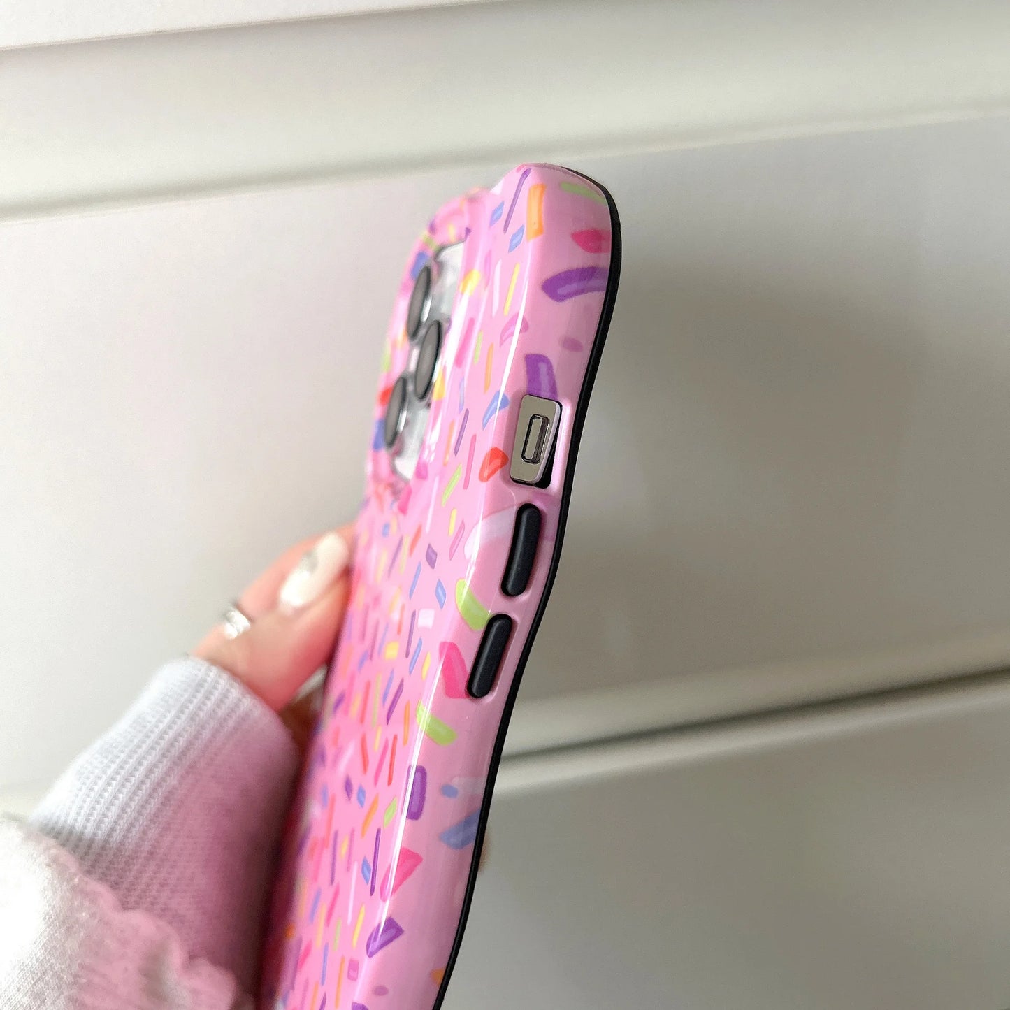 2025 Pink Donut Wave Edge Case for iPhone 15 14 13 Pro Max – Cute & Durable