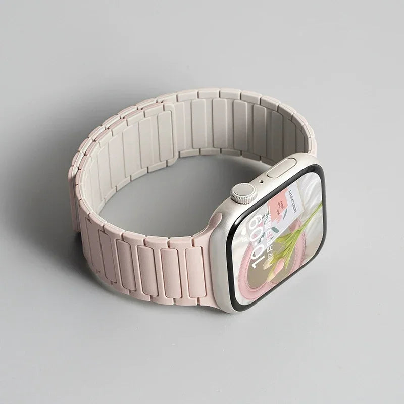 Magnetic Silicone Band for Apple Watch Ultra 2 Series 10–3 (49mm–40mm)