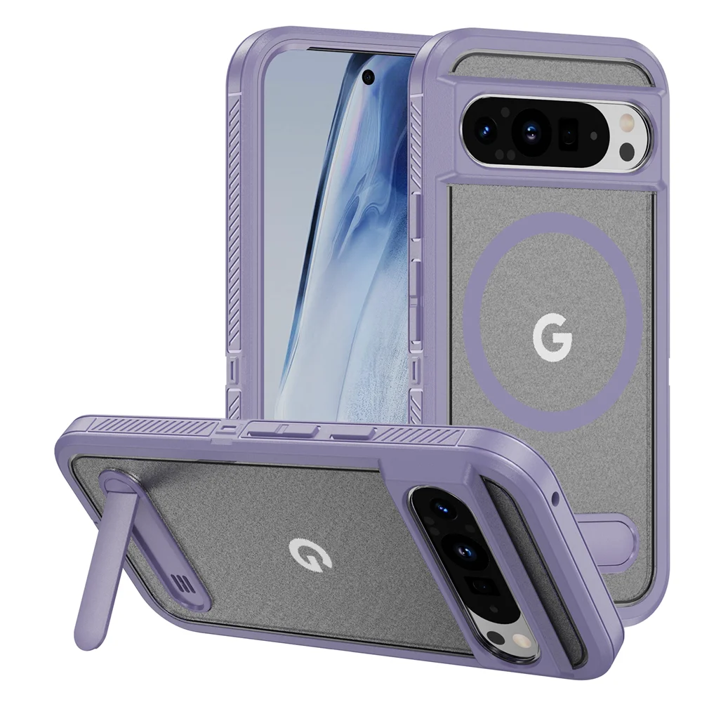 Magnetic Armor Stand Case for Google Pixel 9/8 Pro XL 8A Shockproof Cover