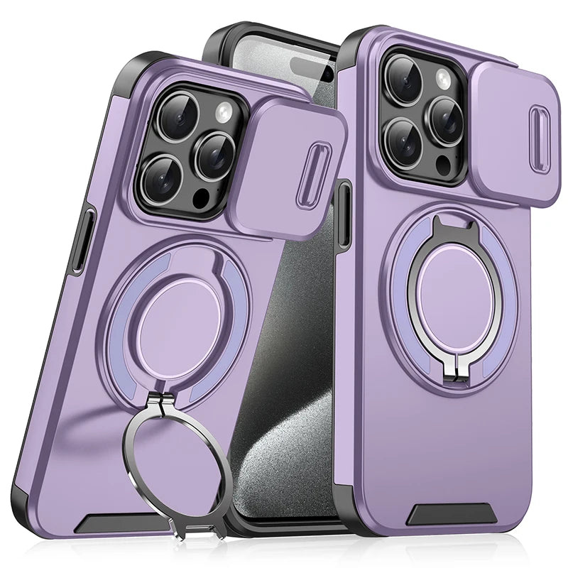 360° Rotating Ring Holder Car Mount Case for iPhone 16 15 14 Pro Max
