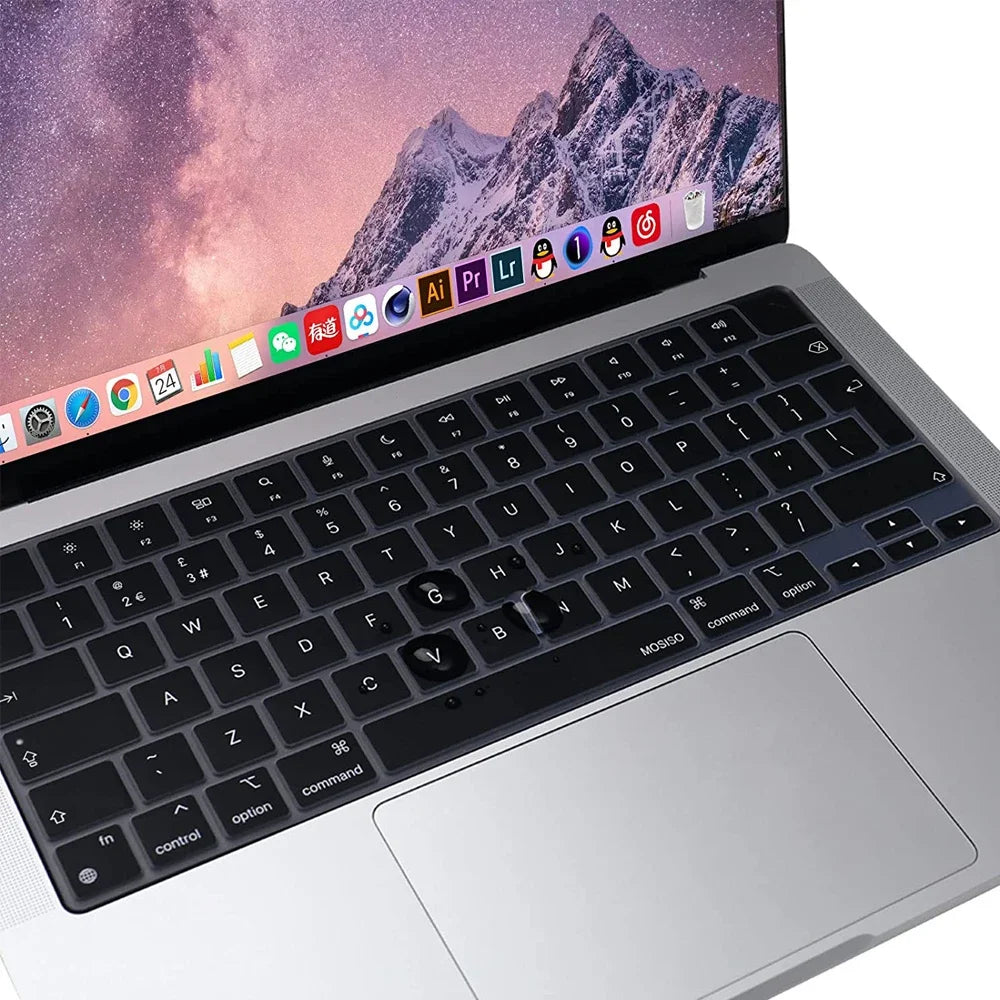 Keyboard Cover for MacBook Air/Pro M1 M2 M3 13.6" 14" 16" with Touch ID