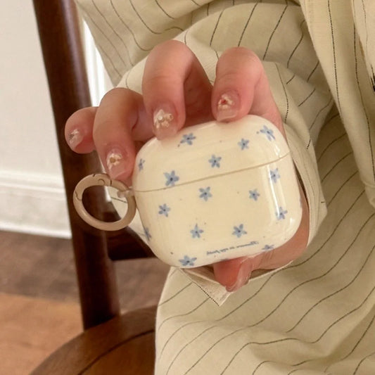Spring Fresh Blue Flower INS Soft Case for AirPods 4, Pro 2, and 3rd Gen