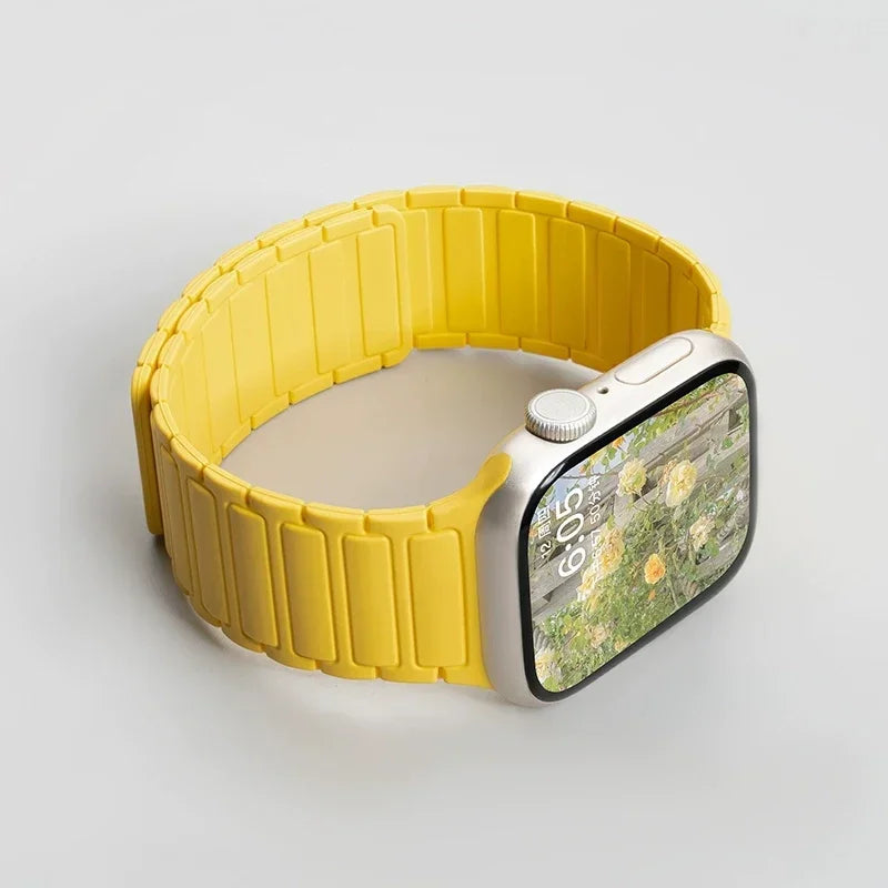 Magnetic Silicone Band for Apple Watch Ultra 2 Series 10–3 (49mm–40mm)