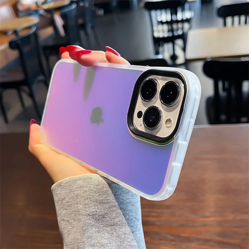 Matte Gradient Laser Shockproof Case for iPhone 15 14 Plus Pro Max
