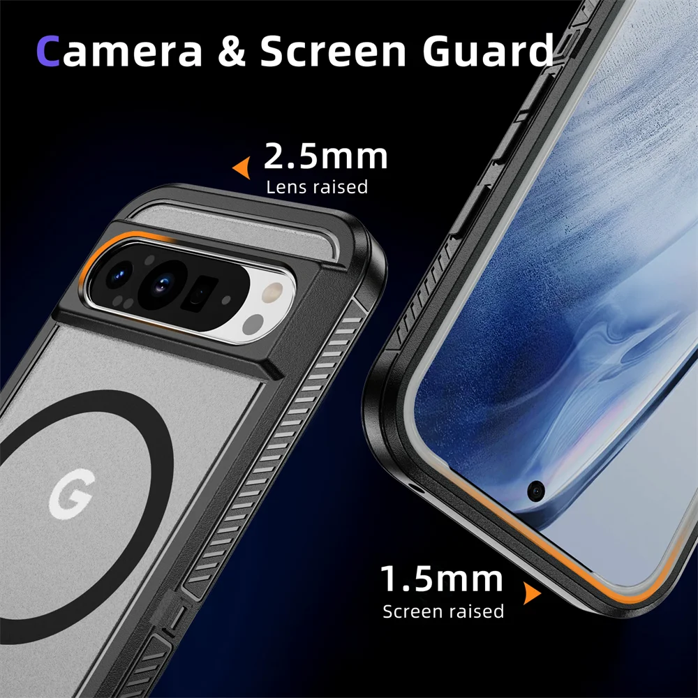 Magnetic Armor Stand Case for Google Pixel 9/8 Pro XL 8A Shockproof Cover