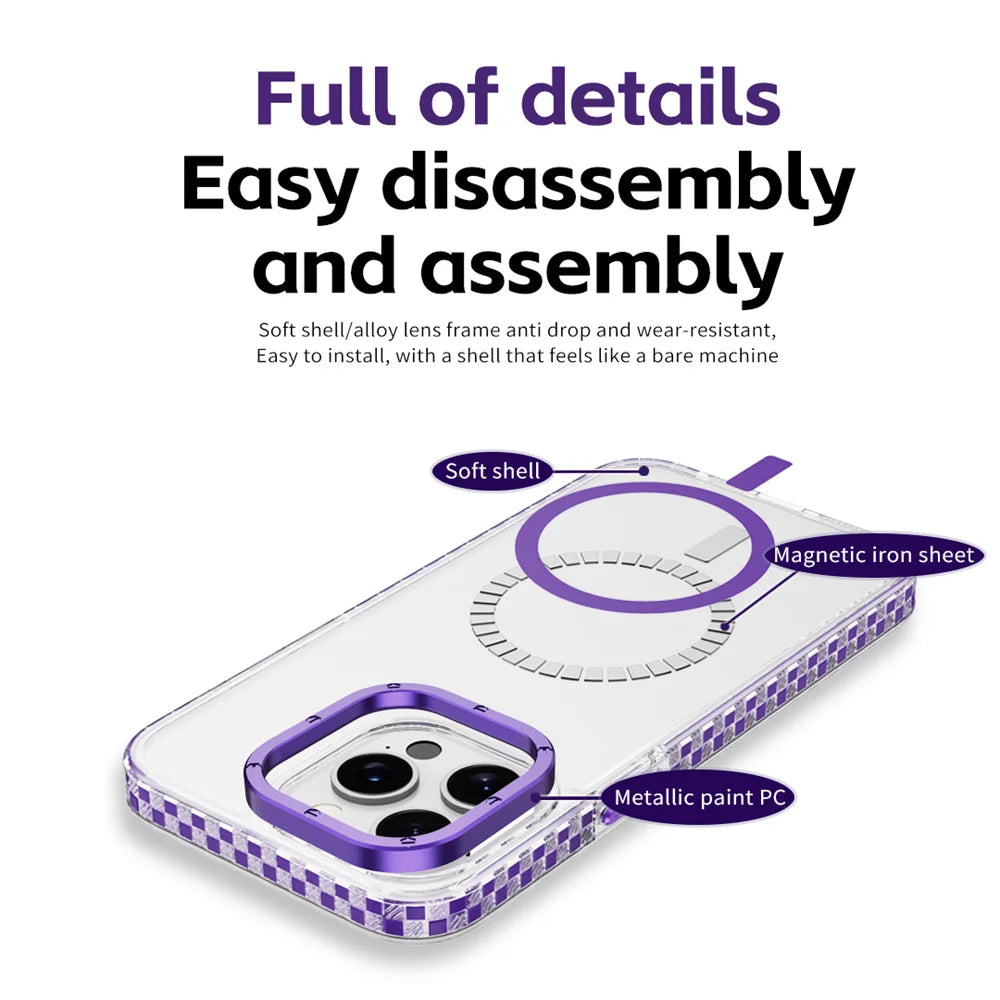 Transparent MagSafe Case for iPhone 16 15 14 Pro Max – Hybrid Armor Cover