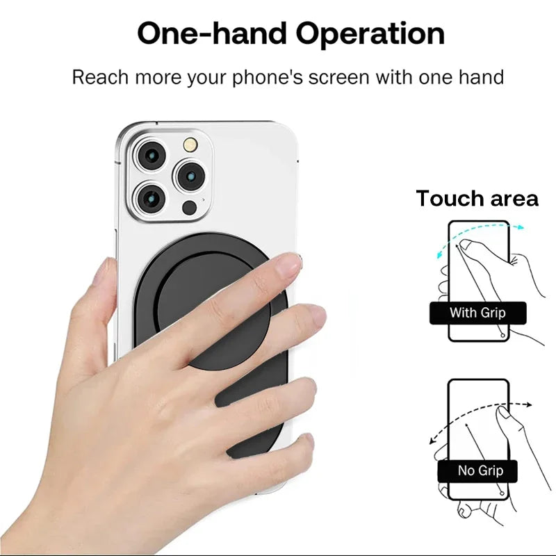 Ellipse Magnetic Grip Stand for MagSafe iPhone 15–13, Xiaomi & Samsung