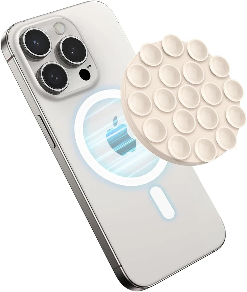 Magnetic Silicone Suction Cup Grip Holder for MagSafe iPhone 16