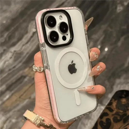 Transparent Neon MagSafe Case for iPhone 11–13 Pro Max – Silicone Bumper