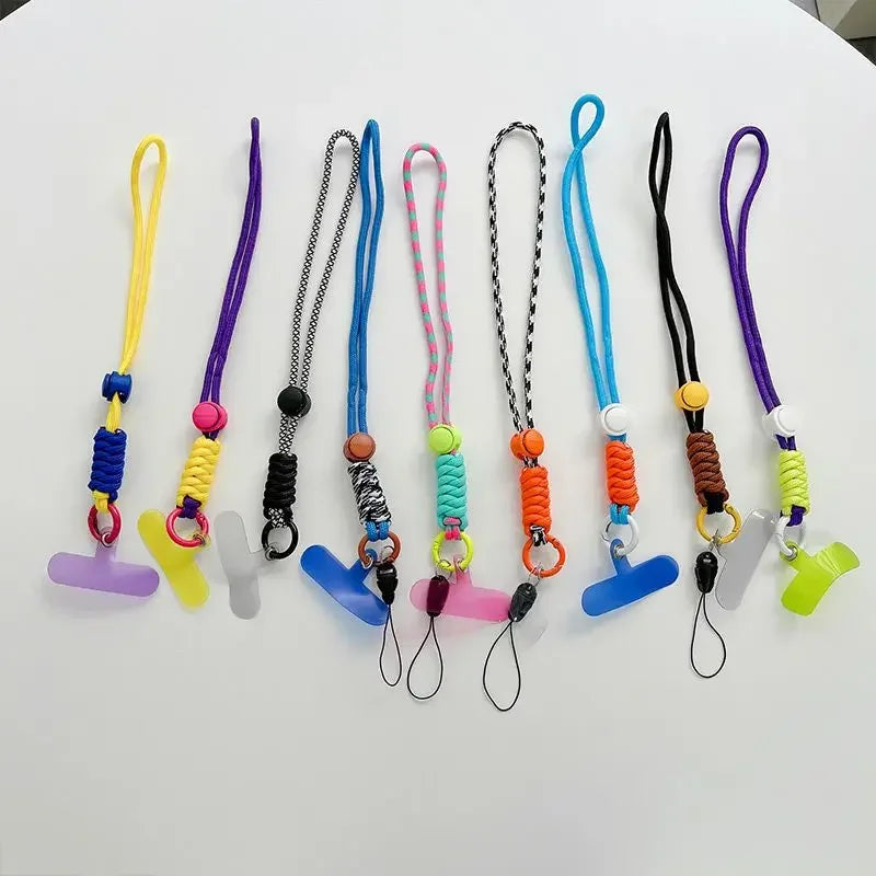Universal Braided Phone Lanyard with Patch – Wrist Strap & Keychain Cord