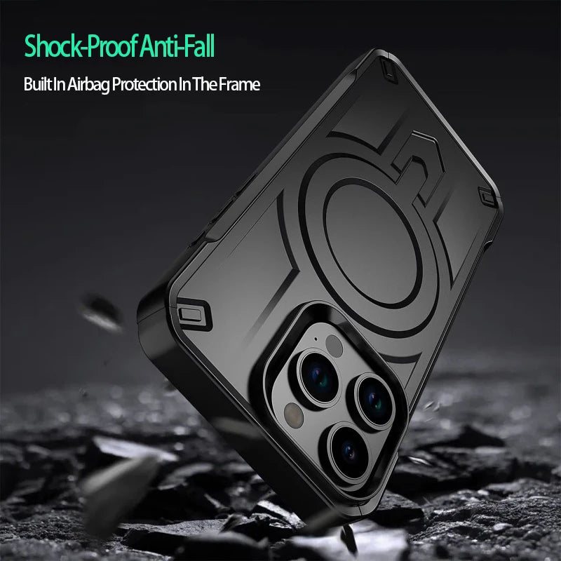Silicone Fiber Multilayer Case for iPhone 11–16 Pro Max – MagSafe & Shockproof