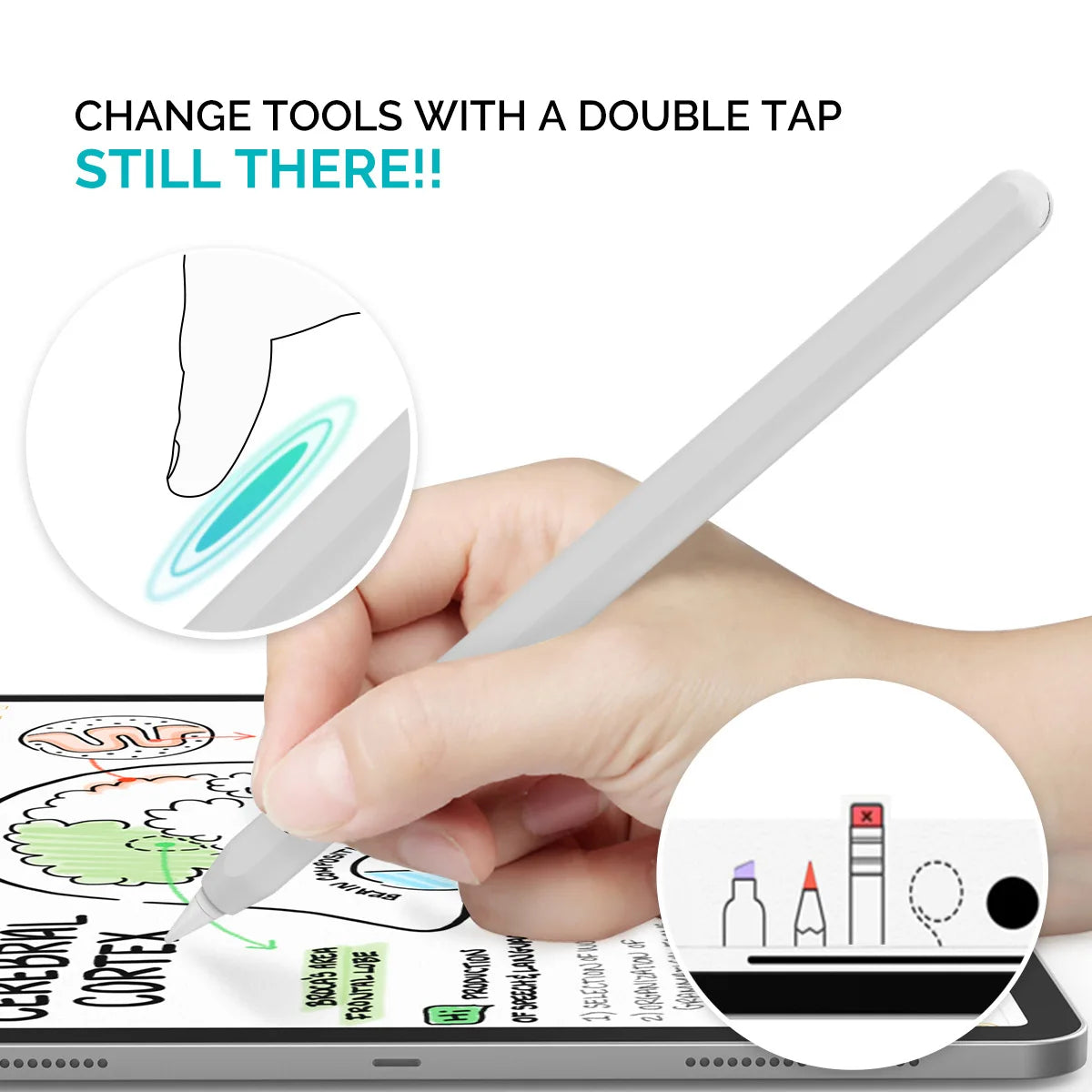 2-Pack Ultra-Thin Silicone Case for Apple Pencil Pro & 2nd Gen