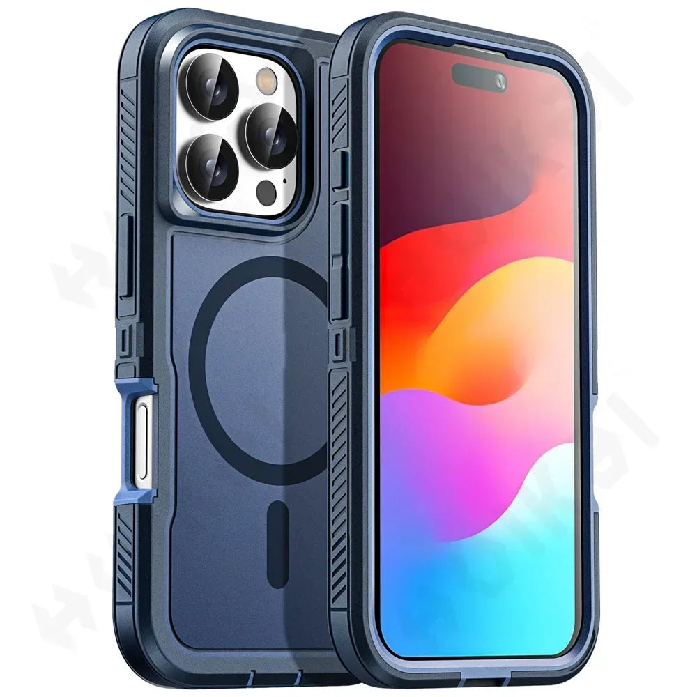 Heavy Duty Shockproof Kickstand Case for iPhone 16 15 Pro Max Plus