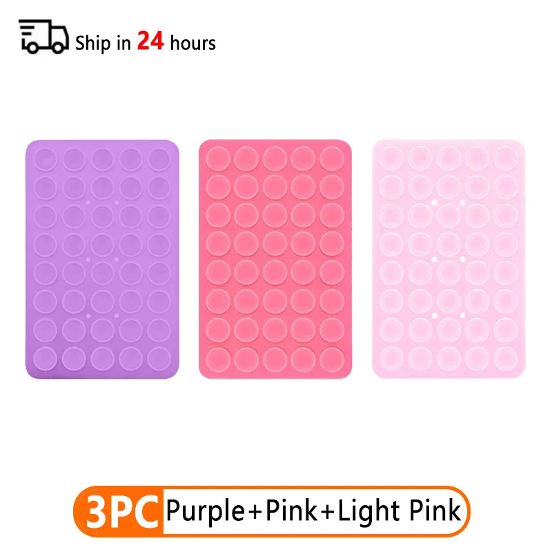 3Pcs Double-Sided Silicone Suction Cup Phone Stand for Hands-Free Selfies & Videos