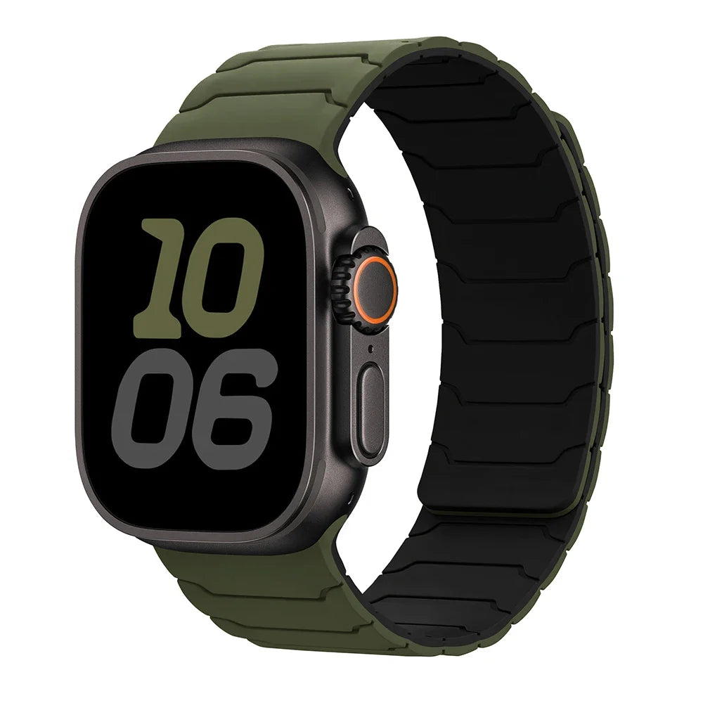 Magnetic Silicone Strap for Apple Watch Ultra 2, Series 10/9/8/7 (49mm-38mm)