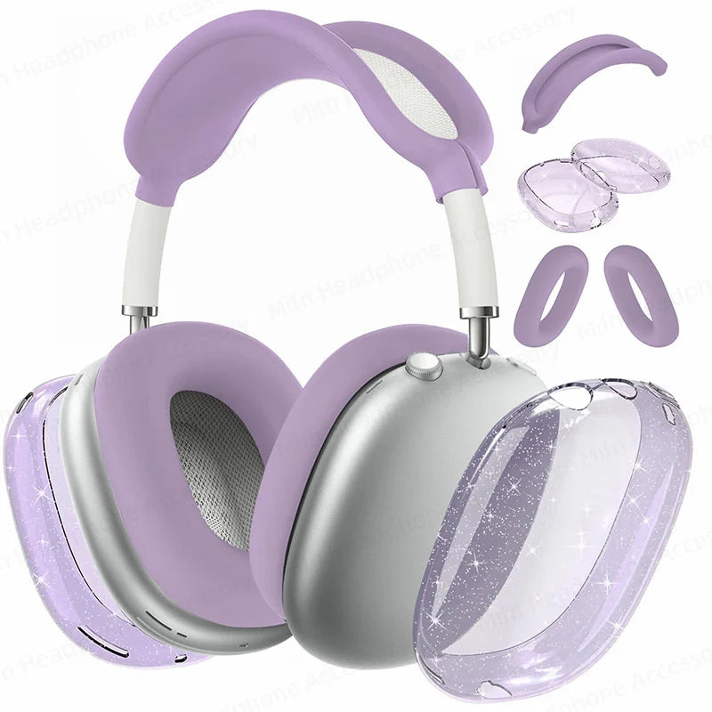 3D Transparent Glitter Case for AirPods Max – Shock & Dust Protection