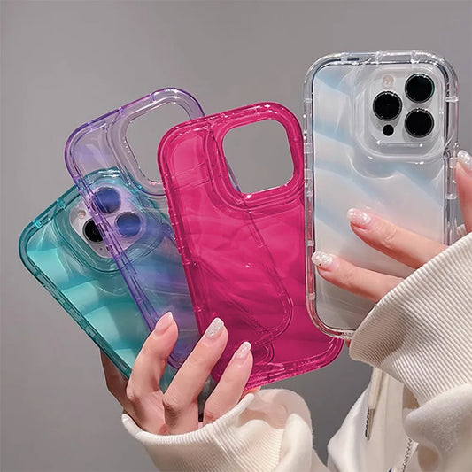 Wavy Soft Candy Case for iPhone 16–11 Pro Max – Shockproof Silicone