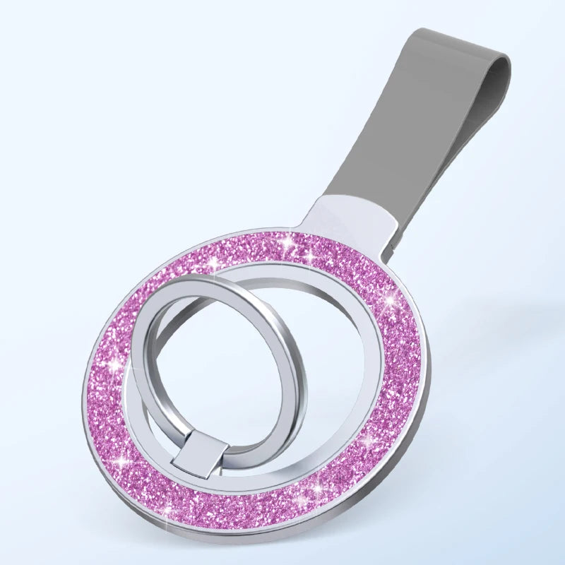 Glitter MagSafe Phone Holder for iPhone 12–16 – Ring & Stand Mount