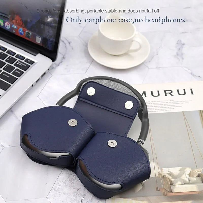 Leather Protective Case for AirPods Max – Handheld Wireless Headphone Bag