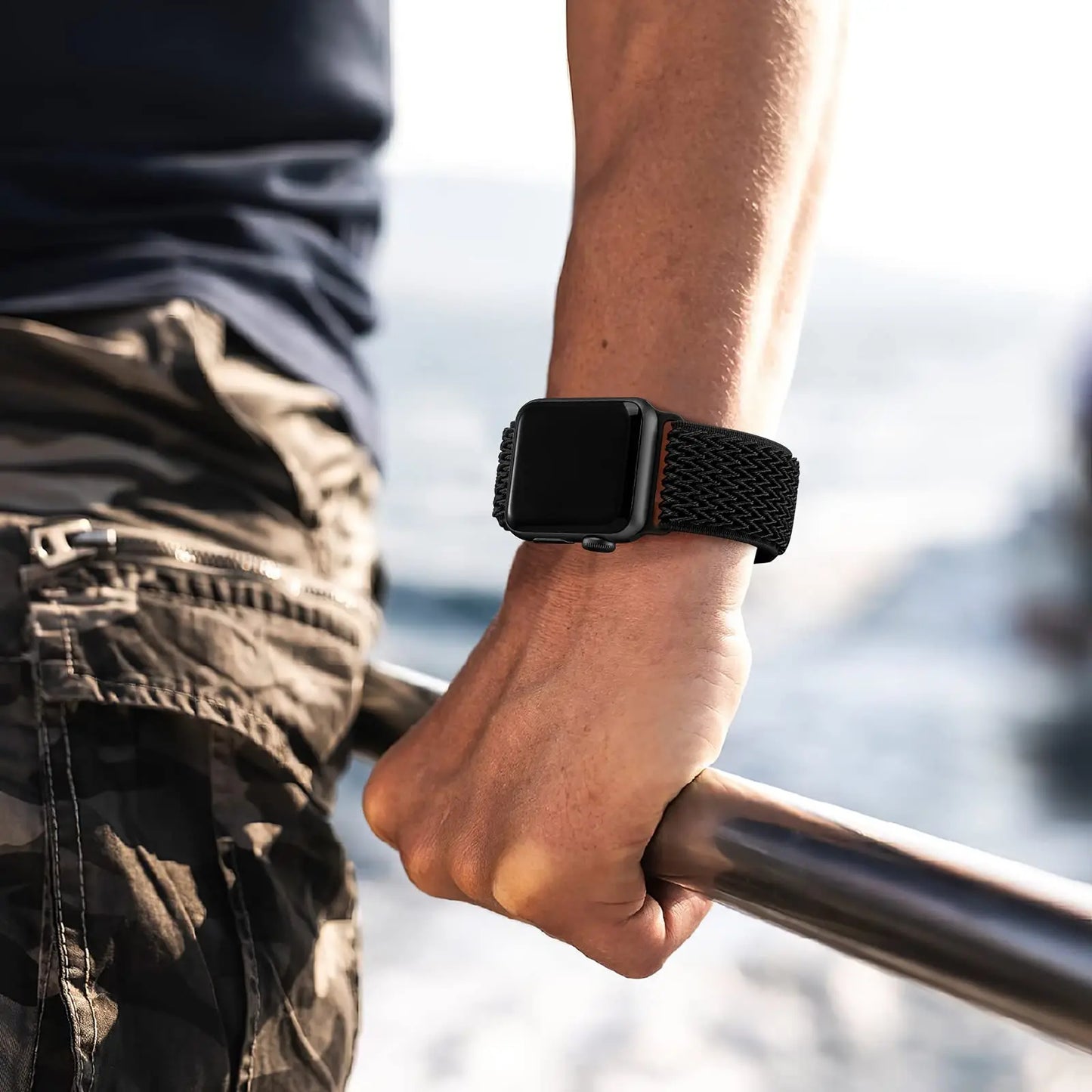 Stretchy Nylon Band for Apple Watch Ultra 2 SE Series 9–1 – Soft & Comfortable