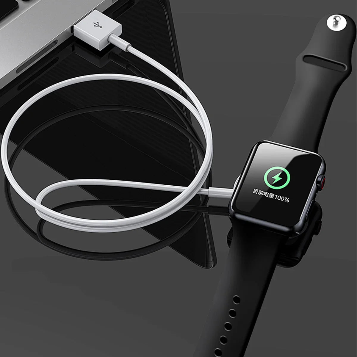 Magnetic USB-A Fast Charger for Apple Watch Series 9–2, SE, Ultra