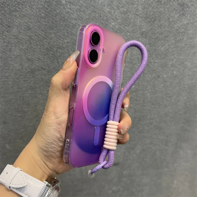 Aurora Gradient Matte Magnetic MagSafe Case for iPhone 16 15 Pro Max Plus