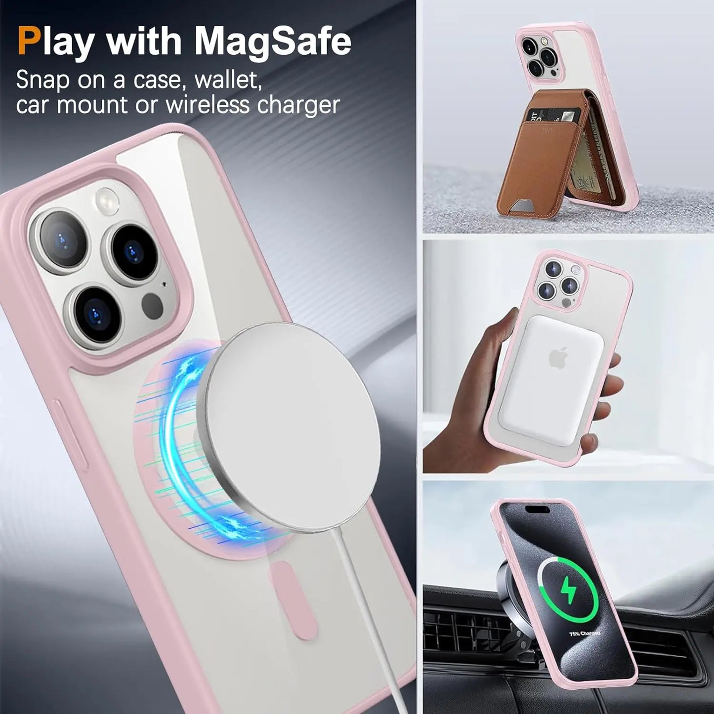 Anti-Yellowing MagSafe Case for iPhone 15 14 13 12 11 SE & More