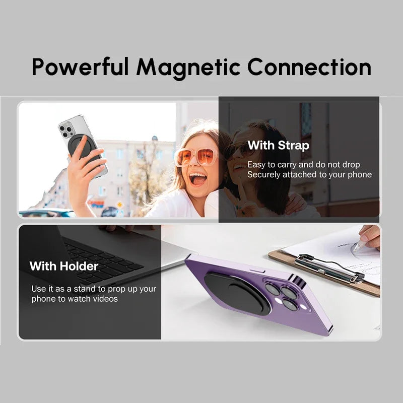 Ellipse Magnetic Grip Stand for MagSafe iPhone 15–13, Xiaomi & Samsung