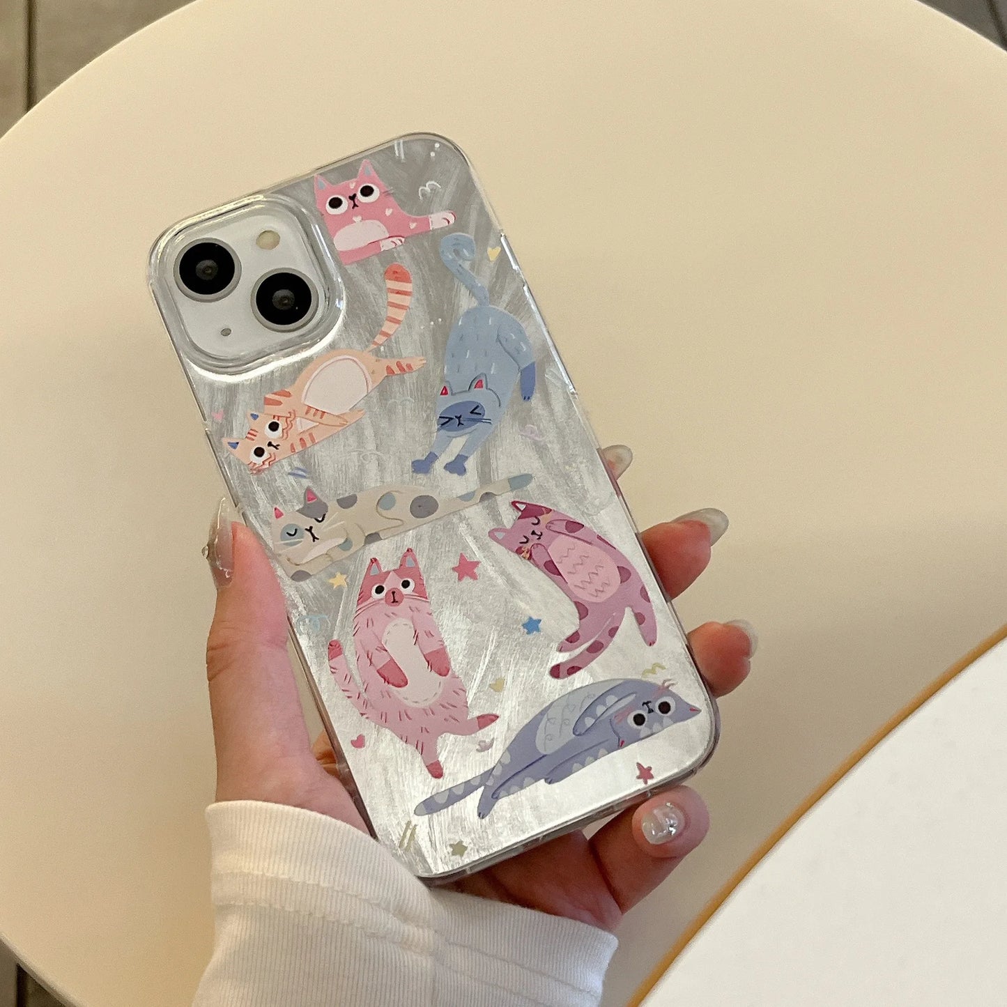 Cute Kitten Graphic Phone Case for iPhone 15 14 13 12 11 SE X XR XS Max