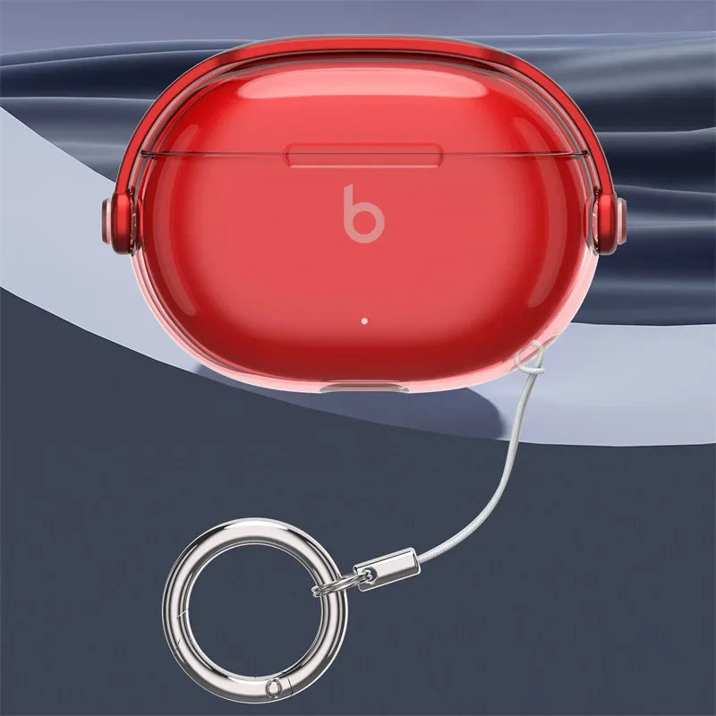 Soft Transparent Shockproof Case with Keychain for Beats Studio Buds +
