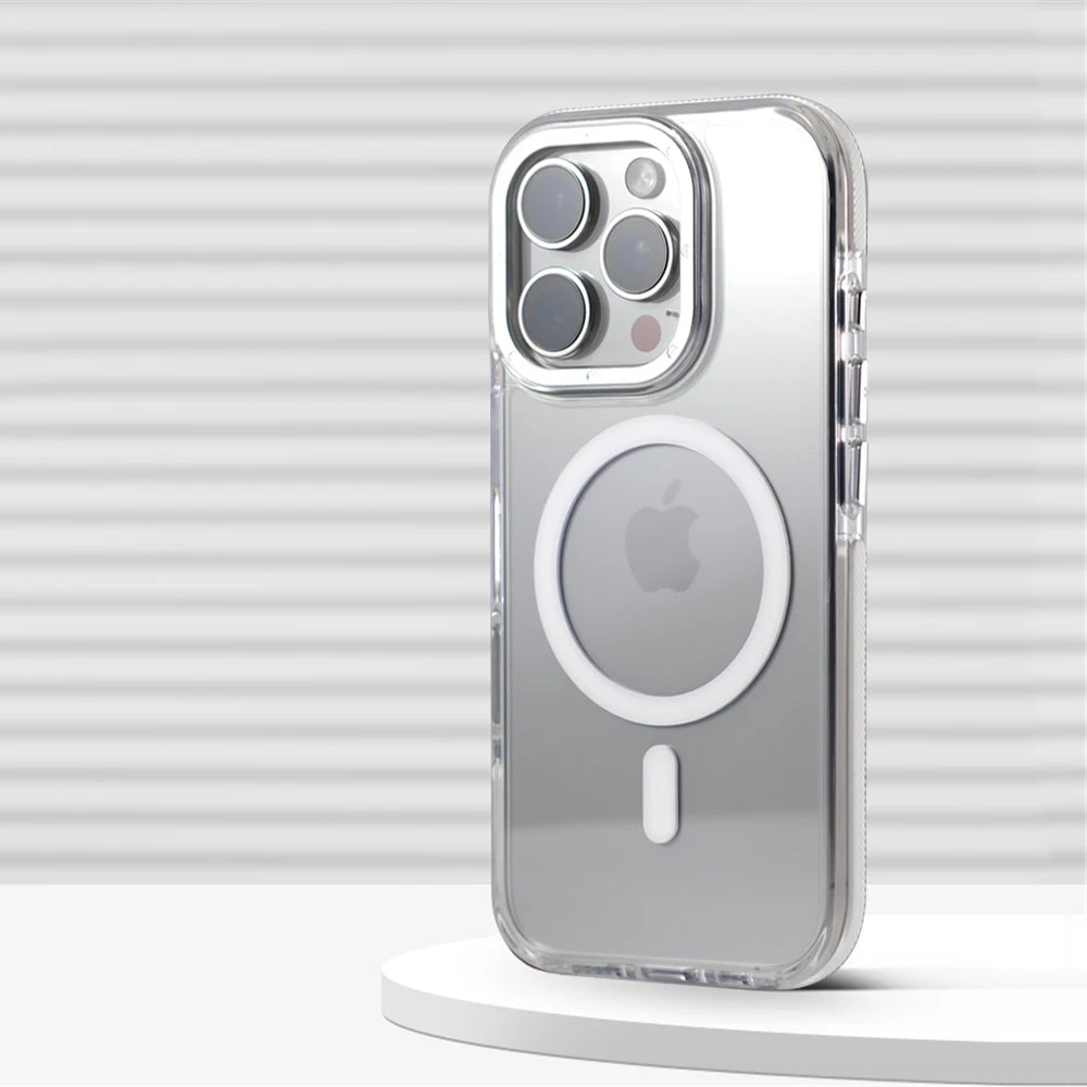 Magnetic Clear Armor Case for iPhone 16 15 Pro Max Plus – MagSafe