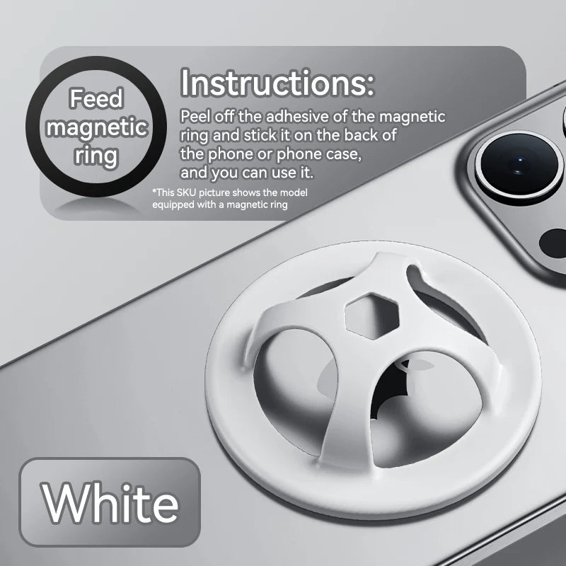 Magnetic Silicone Ring Holder for iPhone 13–15 Pro Max – Stand & Grip
