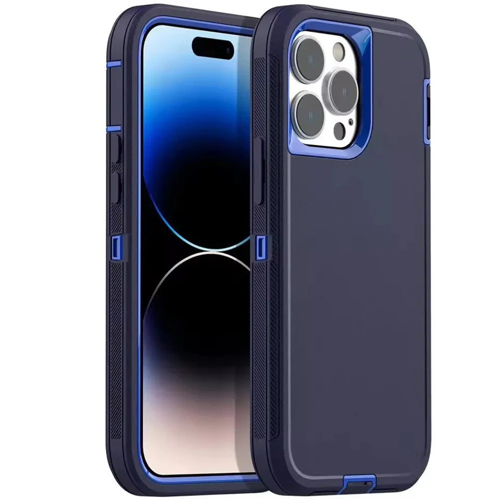 3-in-1 Heavy Duty Armor Case for iPhone 16/15/Plus/Pro Max/Mini