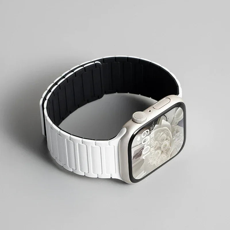 Magnetic Silicone Band for Apple Watch Ultra 2 Series 10–3 (49mm–40mm)