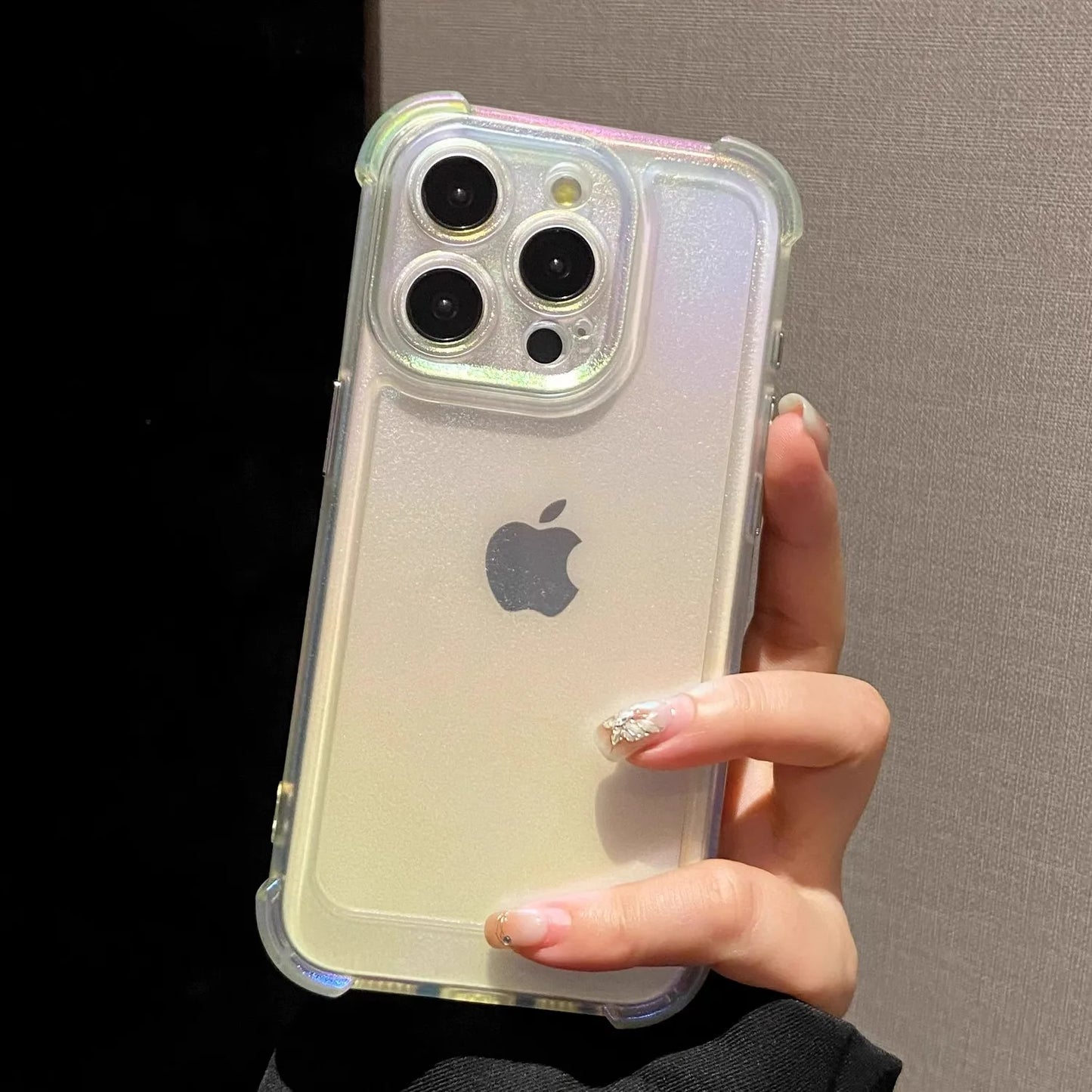 Laser Rainbow Matte Case for iPhone 11–16 Pro Max – Soft & Shockproof