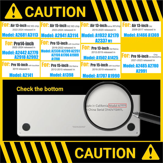 Crystal Clear Hard Case for MacBook Air/Pro 13–16" (All Models Listed)