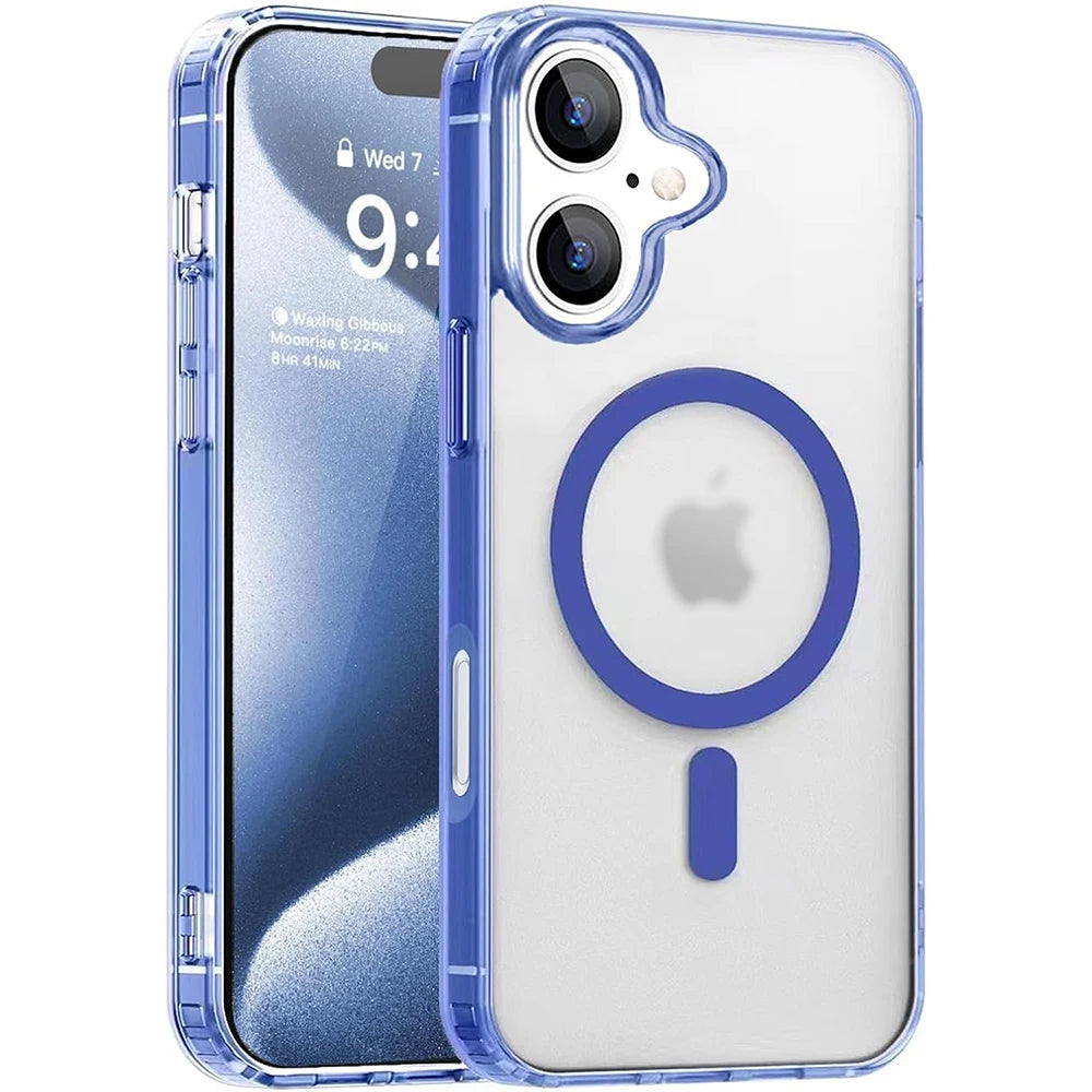Strong Magnetic MagSafe Hybrid Case Matte Candy Colors for iPhone 11 to 16 Pro Max