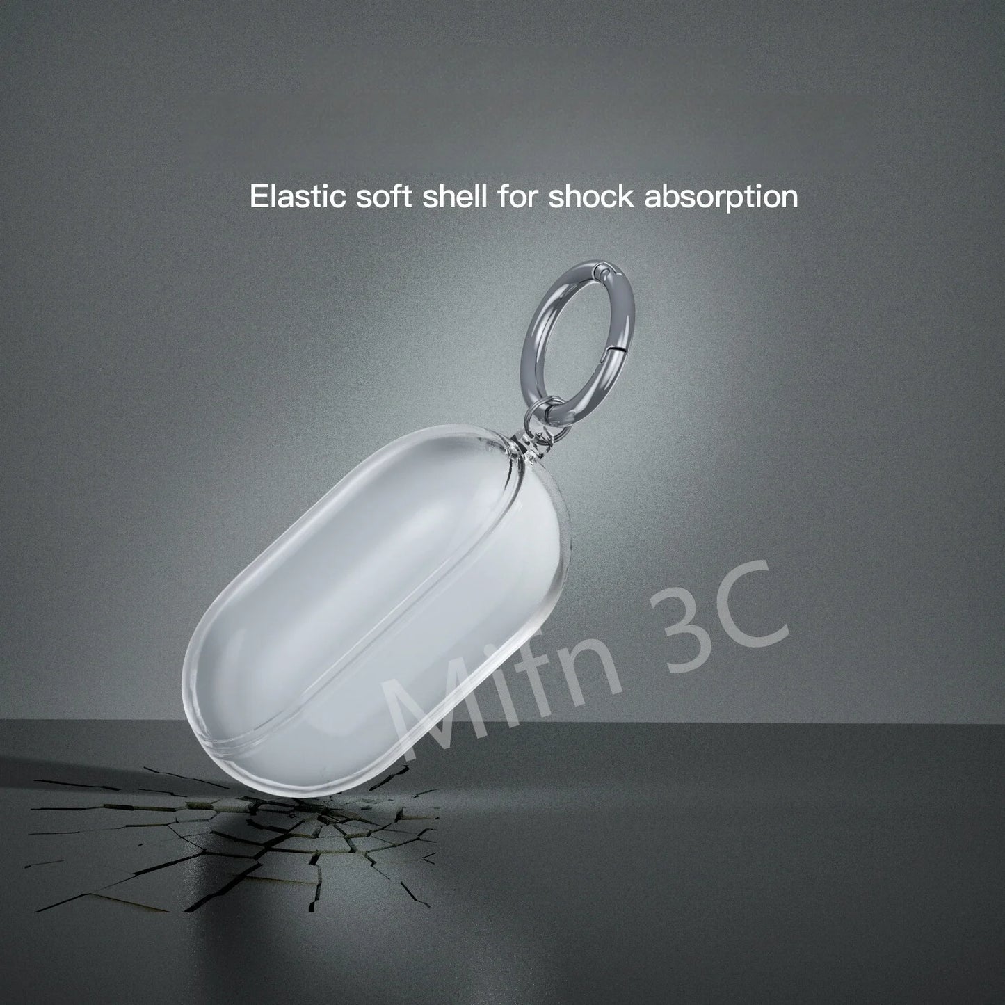 Transparent Protective Case with Keyring for Beats Solo Buds Earbuds 2024