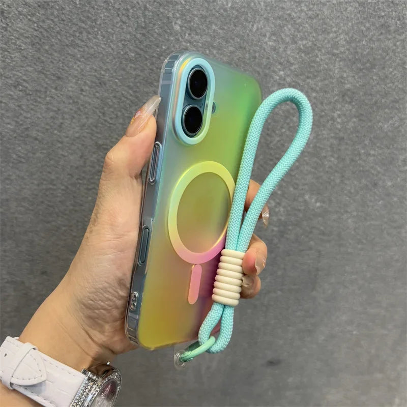 Aurora Gradient Matte MagSafe Case for iPhone 13 14 Pro Max Plus Shockproof