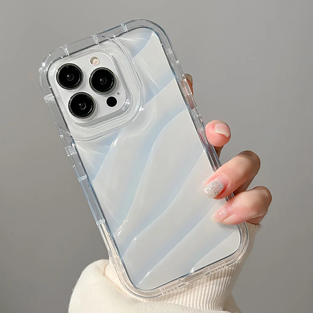 Wavy Soft Candy Case for iPhone 16–11 Pro Max – Shockproof Silicone