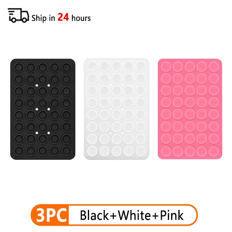 3Pcs Double-Sided Silicone Suction Cup Phone Stand for Hands-Free Selfies & Videos