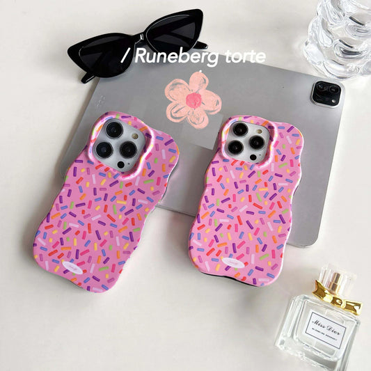 2025 Pink Donut Wave Edge Case for iPhone 15 14 13 Pro Max – Cute & Durable