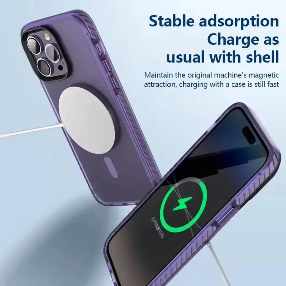 Matte MagSafe Case for iPhone 11–16 Pro Max – Shockproof & Magnetic