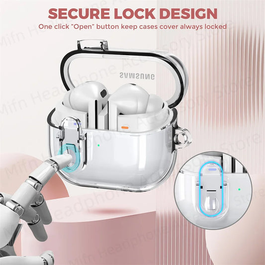 2024 Transparent Lock Case with Cleaning Kit for Galaxy Buds 3 / Buds3 Pro