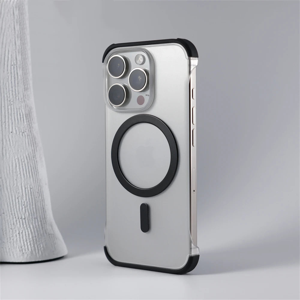 Ultra-Thin Frameless MagSafe Matte Case for iPhone 12β16 Pro Max