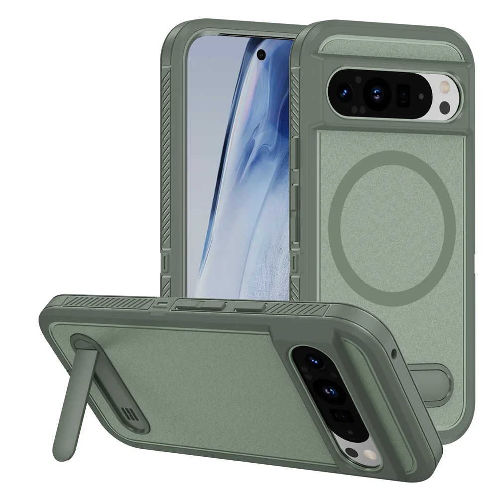 Magnetic Armor Stand Case for Google Pixel 9/8 Pro XL 8A Shockproof Cover