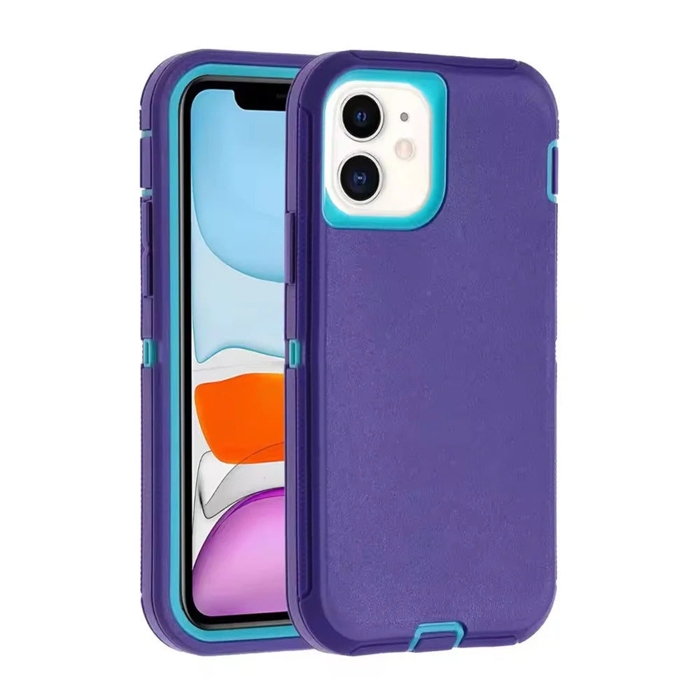 3-in-1 Heavy Duty Armor Case for iPhone 16/15/Plus/Pro Max/Mini