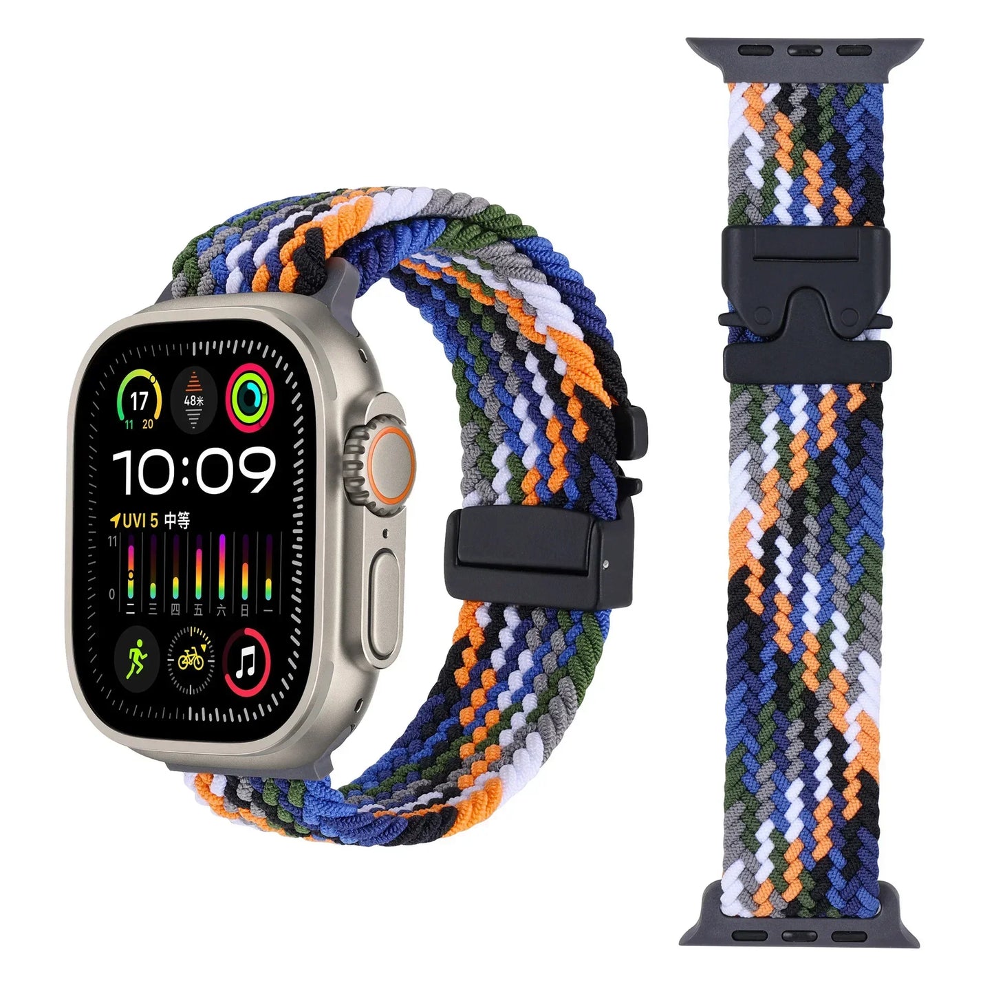 Braided Magnetic Band for Apple Watch 44mm–49mm Ultra 2/Series 10–6/SE