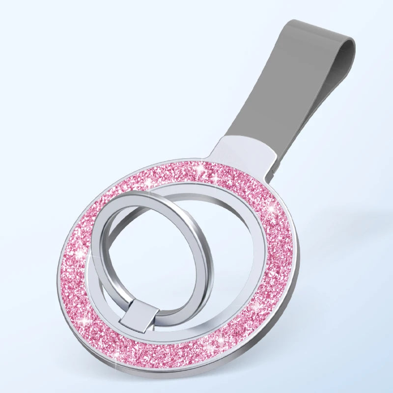 Glitter MagSafe Phone Holder for iPhone 12–16 – Ring & Stand Mount